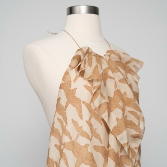 Tibi | 100% Silk Sleeveless Halter Bird Print Top, Size 6 ☀️⛱️ - Picture 3 of 10